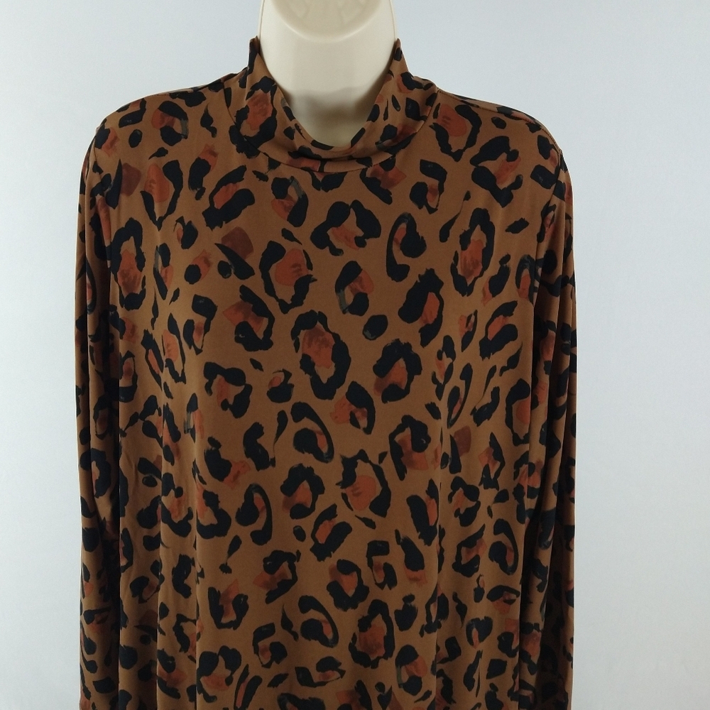 Susan Graver long sleeves stretchy animal print dress - Picture 6 of 8